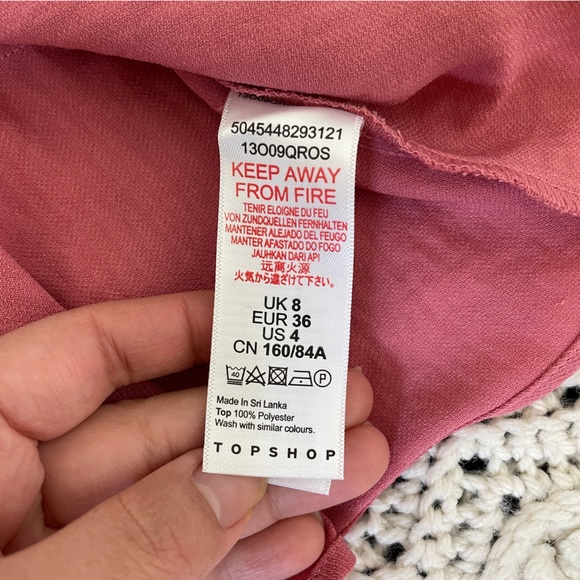 Topshop Peplum Button Down Flutter Short Sleeve Blouse Top Pink (Size 4) date - Picture 6 of 8